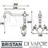 Bristan Colonial Easyfit Sink Mixer Tap Dimensions